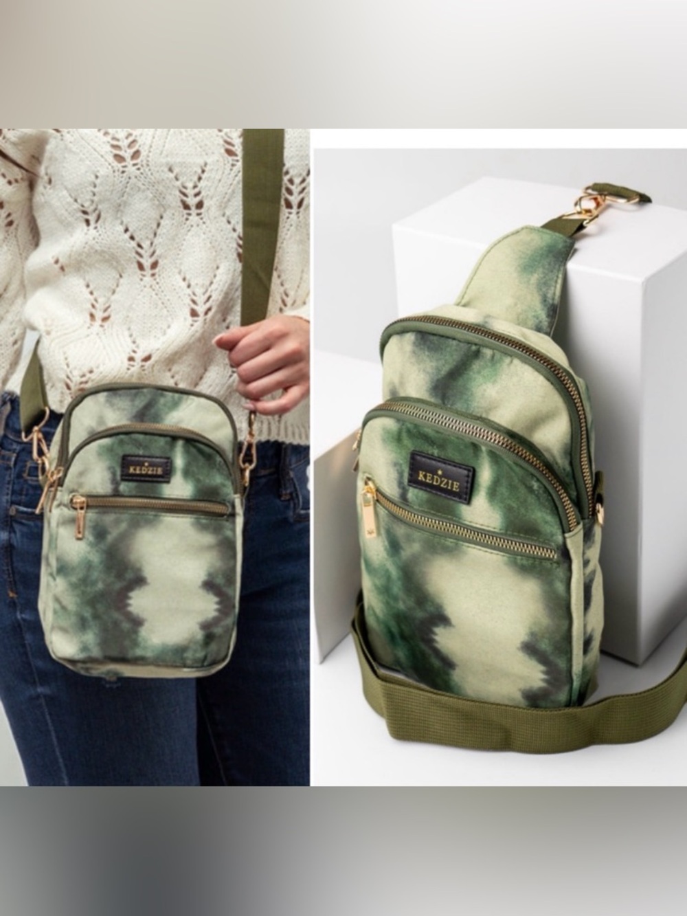 KEDZIE CONVERTIBLE SLING & CROSSBODY BAG. TIE DYE ADJUSTABLE CELL PHONE BAG